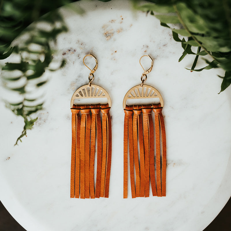 Tassel sale leather earrings