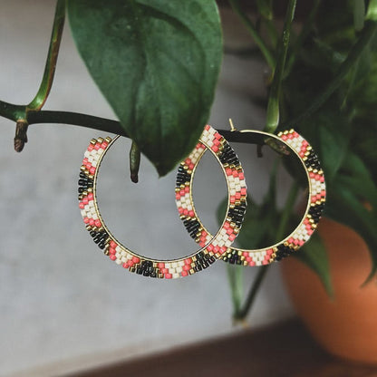 Beachy Beaded Hoop Earrings