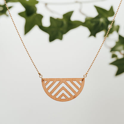 Wood Chevron Necklace