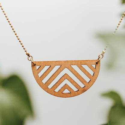 Wood Chevron Necklace