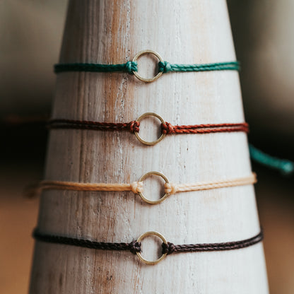 Minimalist Circle String Bracelets  |  Adjustable